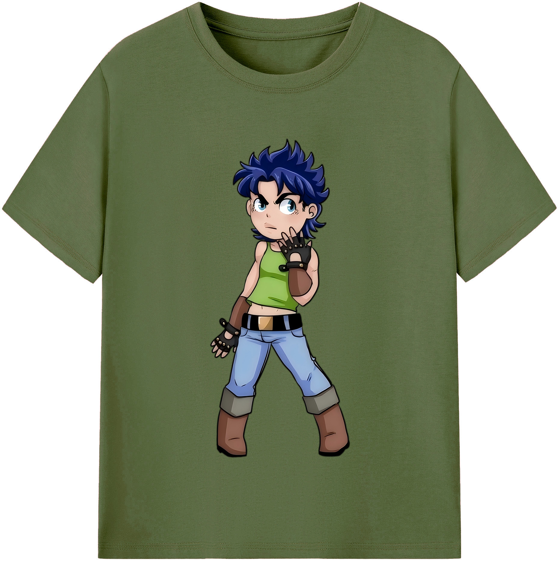 （画像用） ジョジョの奇妙な冒険 広瀨康一 JoJo's Bizarre Adventure Hirose Koichi 綿100％半袖Tシャツ（フロントプリント）